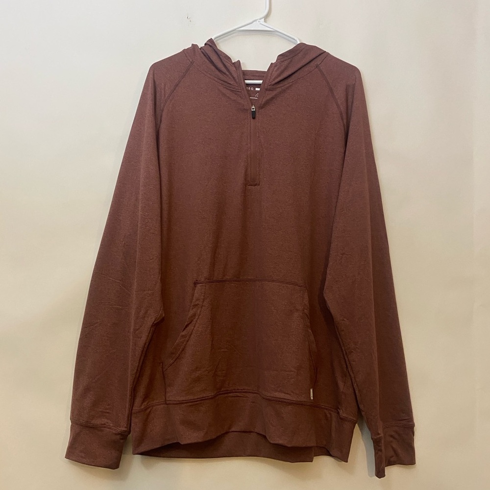 Maelreg Men's Red 1/4 Zip Performance Hooded Pullover Size XL Golf Athletic